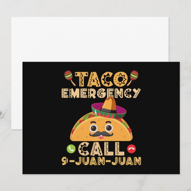 Taco Emergency Call Funny Cinco de Mayo Mexican Einladung (Vorne/Hinten)