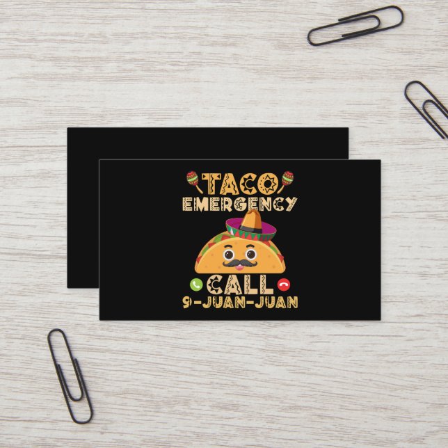 Taco Emergency Call Funny Cinco de Mayo Mexican Visitenkarte (Vorderseite/Rückseite Beispiel)