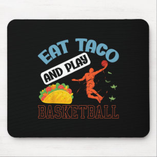 Taco essen und Basketball spielen Mexiko Cinco De  Mousepad