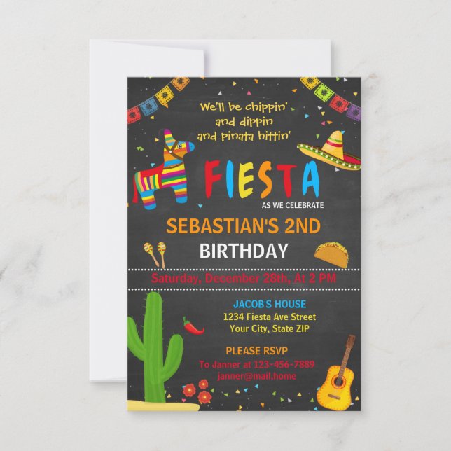 Taco fête d'anniversaire invitation (Devant)
