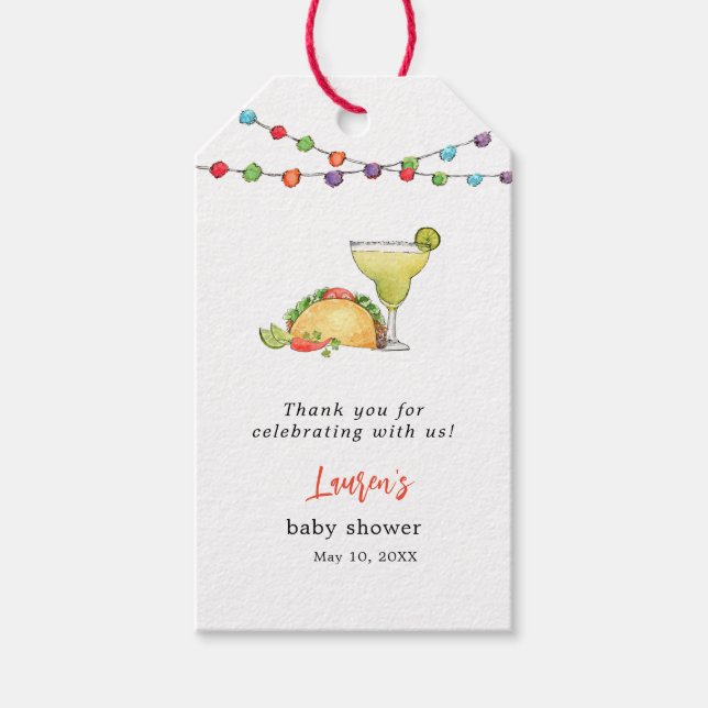 Taco Fiesta Baby Dusche Danke Geschenkanhänger (Vorderseite)