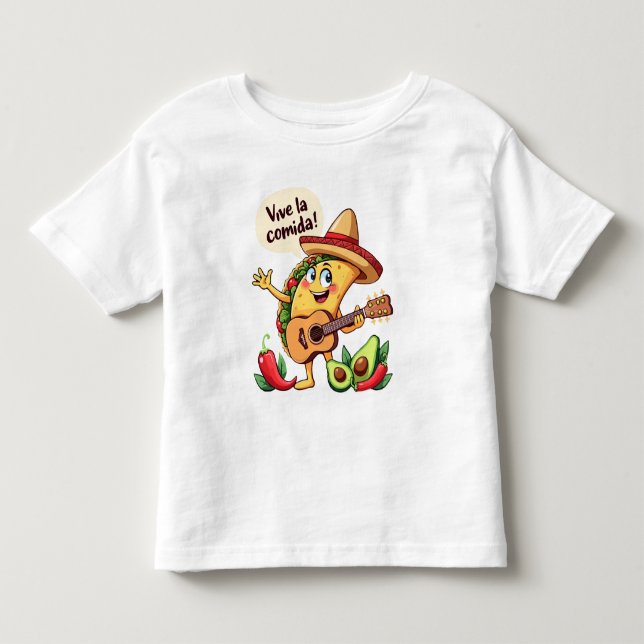 Taco Fiesta mit Gitarre und hispanischem Flair Kleinkind T-shirt (Vorderseite)