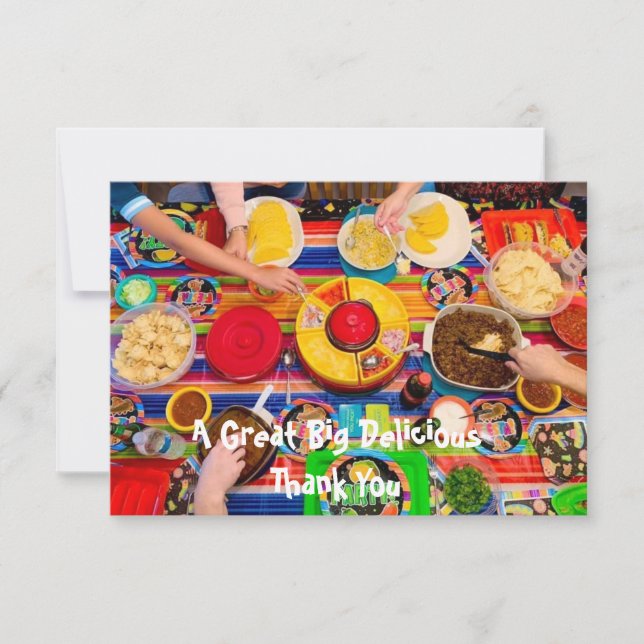 Taco Fiesta Personalisiert Dankeschön-Karte Dankeskarte (Vorderseite)