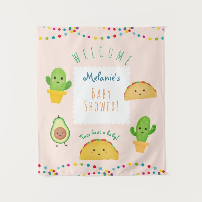 Taco | Fiesta Taco Bout a Baby Dusche Begrüßungsze Wandteppich (Vorderseite)