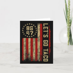 Taco Funny Let's Go Taco USA Flag Karte