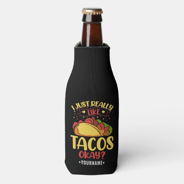 Taco Funny Sprichwort ich einfach wirklich wie Tac Flaschenkühler (Flaschenvorderseite)