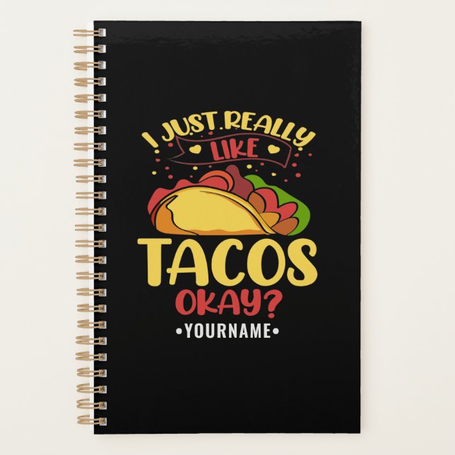 Taco Funny Sprichwort ich einfach wirklich wie Tac Planer (Vorderseite)