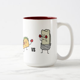 Taco gegen Burrito Zweifarbige Tasse