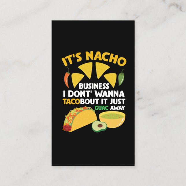 Taco Guacamole Fastfood Visitenkarte (Vorderseite)