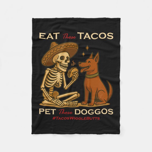 Taco-Hund Fleecedecke (Vorderseite)