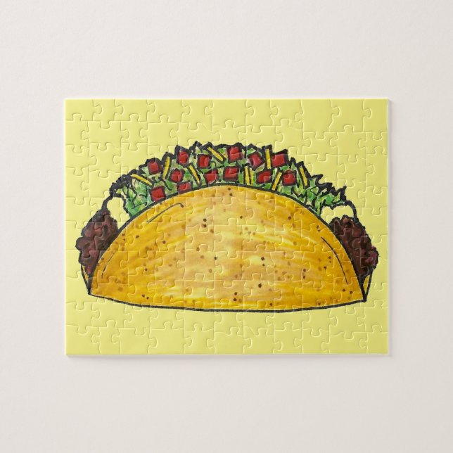 Taco Imprimer Cuisine mexicaine Tacos Puzzle de mo (Horizontal)