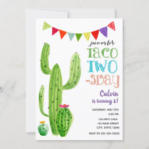 Taco Invitation à deux jours d'anniversaire