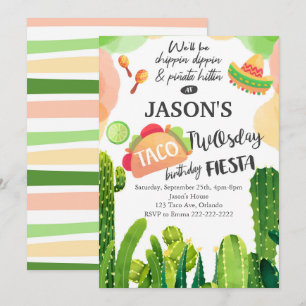 Taco Jeudi Anniversaire Fiesta Invitation