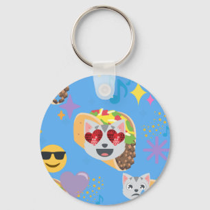 Taco-Katze-Emoji Schlüsselanhänger