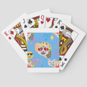 Taco-Katze-Emoji Spielkarten
