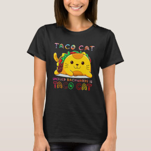 Taco Katze rückwärts buchstabiert Fröhlicher Katze T-Shirt