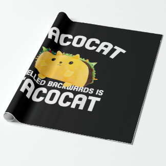 Taco Katze rückwärts geschrieben ist Taco Katze Geschenkpapier
