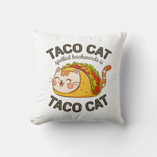 Taco Katze rückwärts geschrieben Taco Katze Niedli Kissen