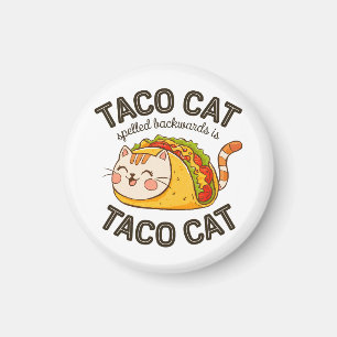 Taco Katze rückwärts geschrieben Taco Katze Niedli Magnet
