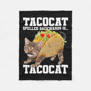 Taco Katze rückwärts geschrieben Tacocat Meme Albe Fleecedecke