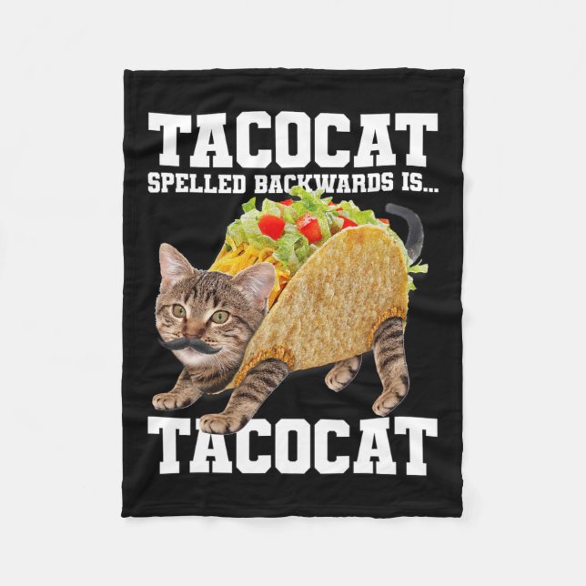 Taco Katze rückwärts geschrieben Tacocat Meme Albe Fleecedecke (Vorderseite)