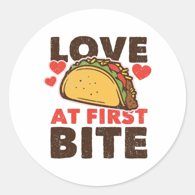 Taco-Liebe an erster Stelle Runder Aufkleber (Vorderseite)