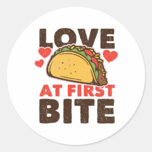 Taco-Liebe in erster Lesung Runder Aufkleber