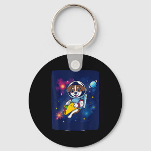 Taco-Liebhaber-Hund-Astronaut feiert Cinco de Mayo Schlüsselanhänger