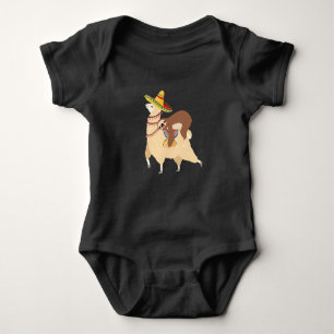 Taco Lounge Tiere Lazy Sloth Riding Lama Baby Strampler