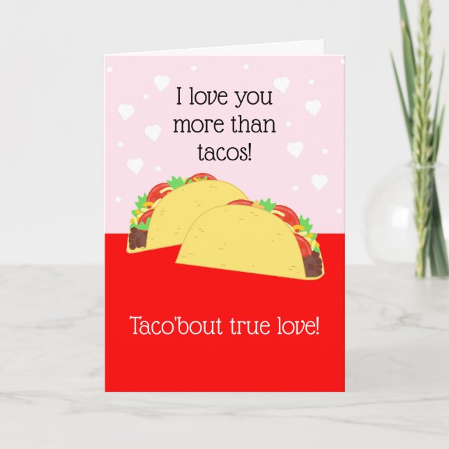 Taco Lover Valentine's Card Karte (Vorderseite)