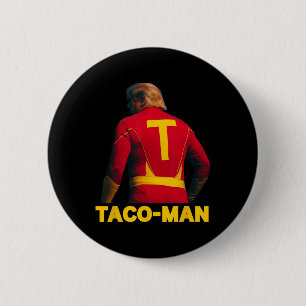 Taco-Man Lustiger Anti-Trump-Halloween-Politikkost Button