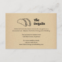 Taco-Merkkarte für Hochzeitsinformationen