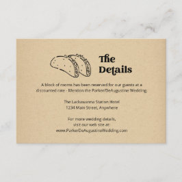 Taco-Merkkarte für Hochzeitsinformationen Begleitkarte