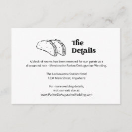 Taco-Merkkarte für Hochzeitsinformationen Begleitkarte