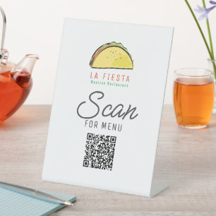 Taco Mexican Restaurant Menü Geschäft QR-Code Sockelschild