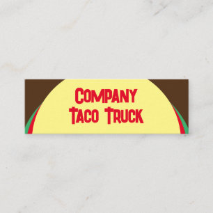 Taco Mexicanischer LKW mit Lebensmitteln gelb, rot Mini Visitenkarte