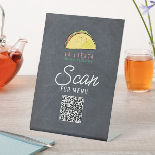 Taco-Mexikanisches Restaurant Kreidetafel-Menü QR- Sockelschild