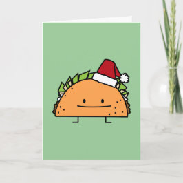Taco mit Weihnachtsmannmütze Weihnachtsfleisch Mus Feiertagskarte