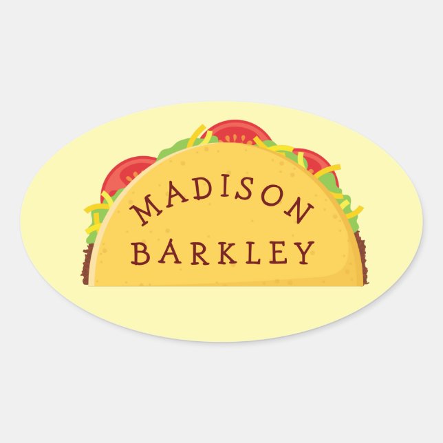 Taco Niedlich Kids Umschlag Aufkleber Stickers (Vorderseite)