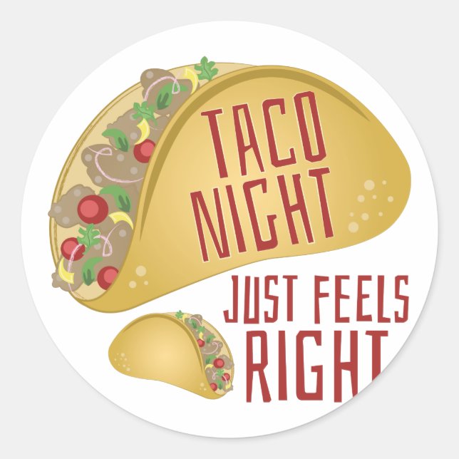 Taco Night Runder Aufkleber (Vorderseite)