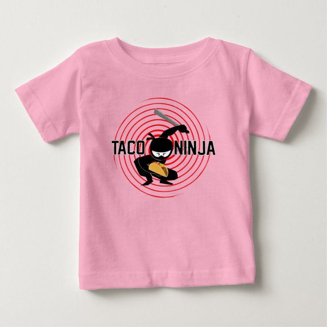 Taco Ninja Design - Baby Fine Jersey T - Shirt (Vorderseite)