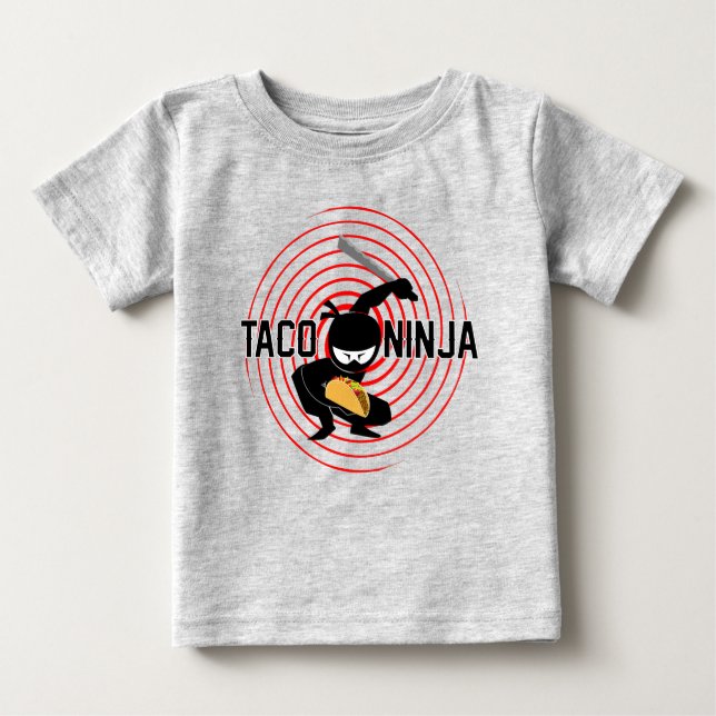 Taco Ninja Design - Baby Fine Jersey T - Shirt (Vorderseite)