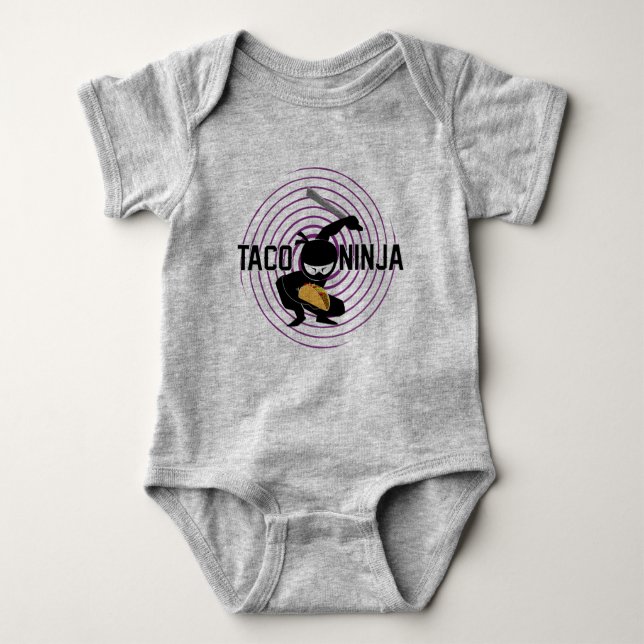 Taco Ninja Design - Baby Jersey Bodysuit Baby Strampler (Vorderseite)