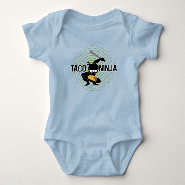Taco Ninja Design - Baby Jersey Bodysuit Strampler (Vorderseite)