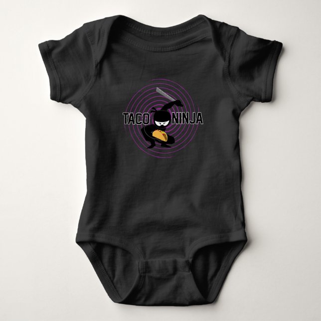 Taco Ninja Design - Baby Jersey Bodysuit Strampler (Vorderseite)