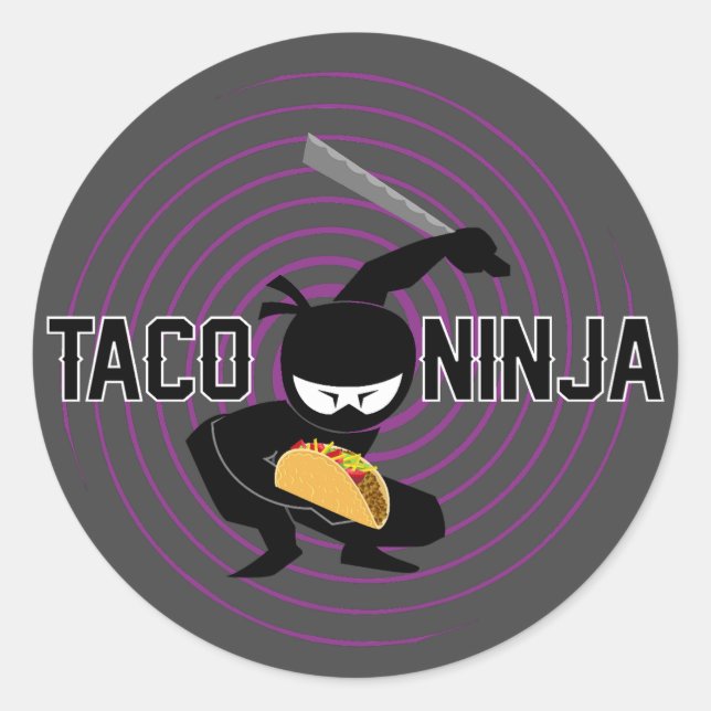 Taco Ninja Design - Klassische Round Stickers (Vorderseite)