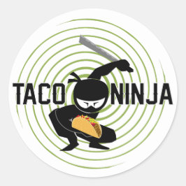 Taco Ninja Design - Klassische Round Stickers