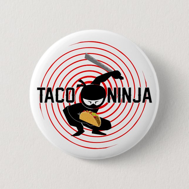 Taco Ninja Design - Round Button (Vorderseite)