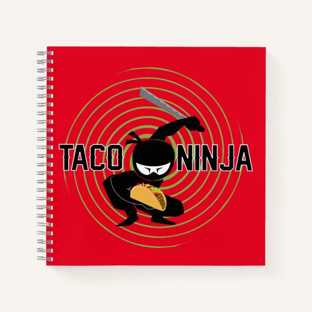Taco Ninja Design - Spiral-Notebook Notizbuch (Vorderseite)