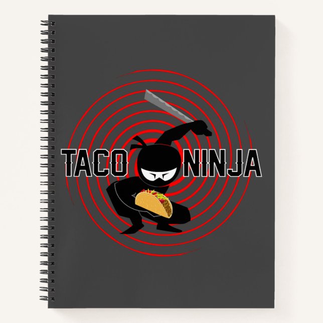 Taco Ninja Design - Spiral-Notebook Notizbuch (Vorderseite)